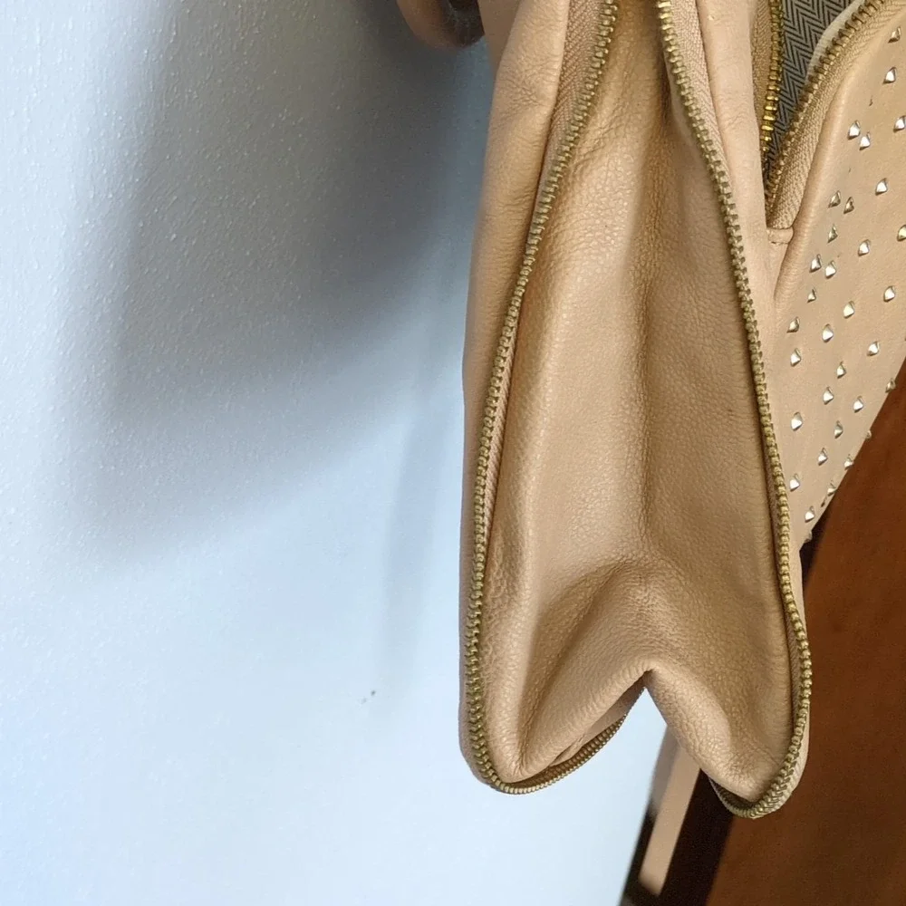 Steve Madden Tote‎ Womens Beige XL Crossbody Satchel Removeable Strap Pockets